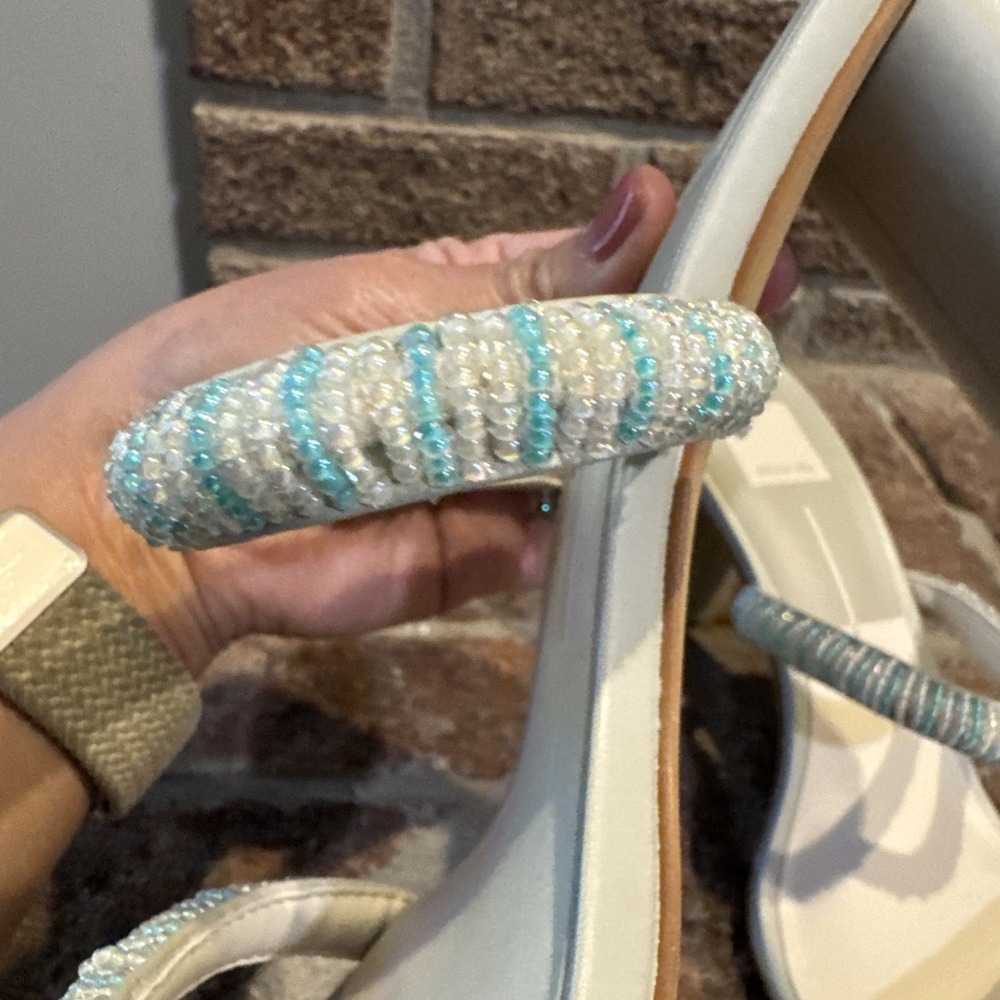 Dolce Vita Womens Nolah Beaded Sandals Mint Multi Leather Block Heel Slides 8.5 - Picture 11 of 15